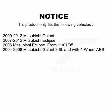Kugel Front Rear Wheel Bearing & Hub Assembly Kit For Mitsubishi Galant Eclipse K70-101213